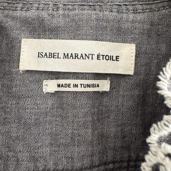 Isabel Marant Etoile "Lawendy" Chambray Shirt in Grey, size 38 (fits 2/4) - Picture 3 of 13